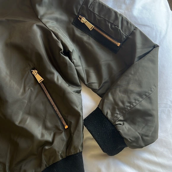 Zara Olive Green Bomber Jacket - Picture 3 of 5